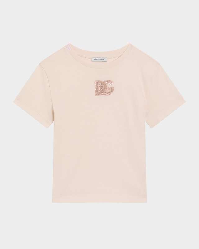 Girl's DG Logo Patch Short-Sleeve T-Shirt, Size 8-